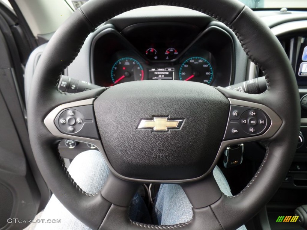 2015 Chevrolet Colorado Z71 Crew Cab 4WD Jet Black Steering Wheel Photo #98782111