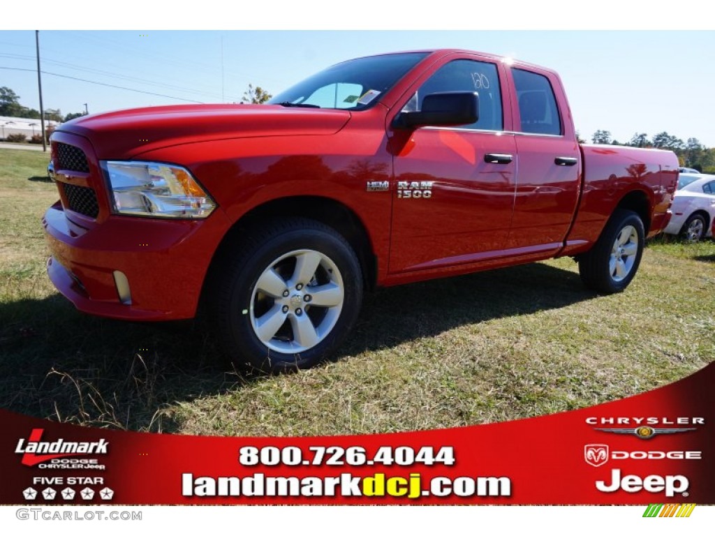 2015 1500 Express Quad Cab - Flame Red / Black/Diesel Gray photo #1