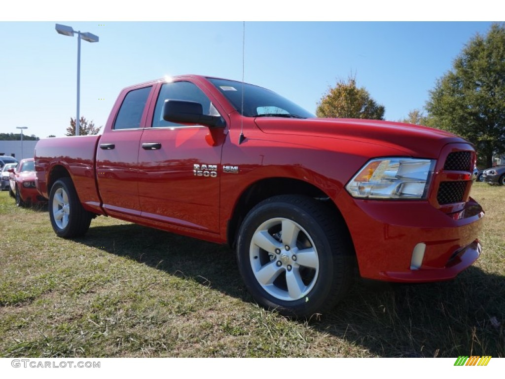 2015 1500 Express Quad Cab - Flame Red / Black/Diesel Gray photo #4