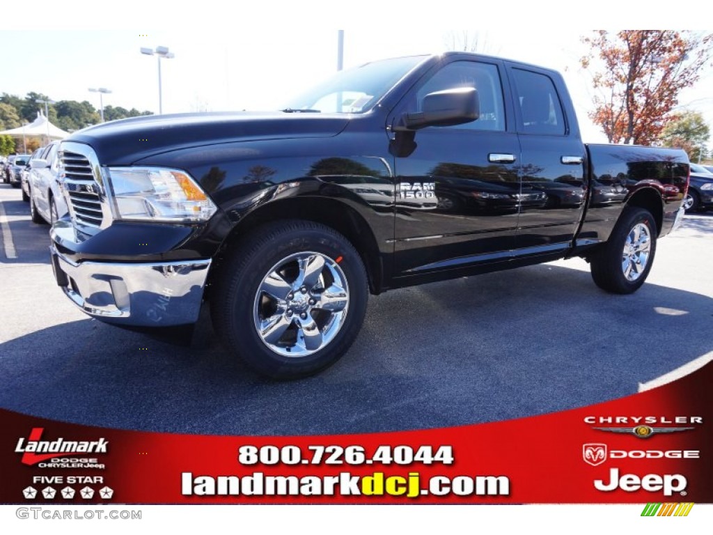 2015 1500 Big Horn Quad Cab - Black / Black/Diesel Gray photo #1