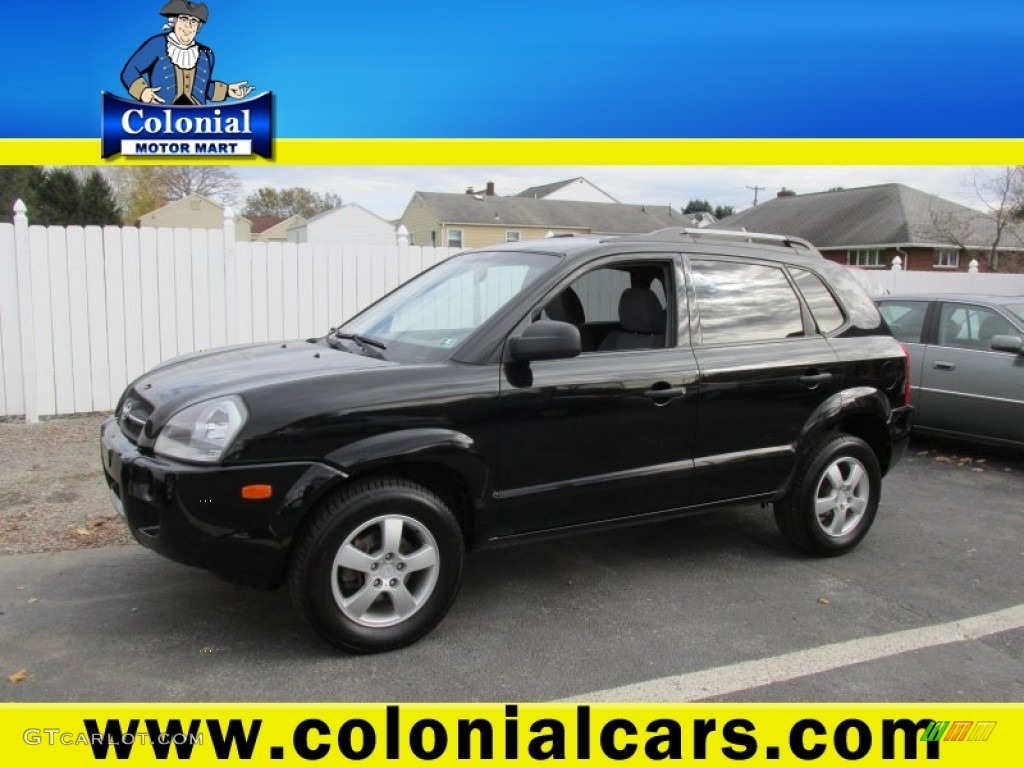 2007 Tucson GLS - Obsidian Black Metallic / Gray photo #1