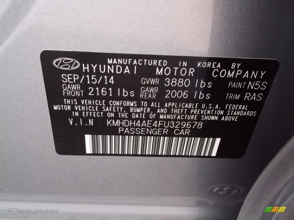2015 Elantra SE Sedan - Titanium Gray Metallic / Gray photo #15