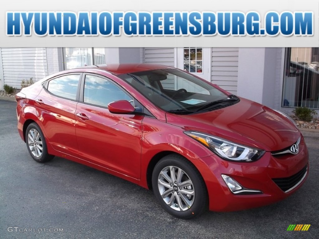 2015 Elantra SE Sedan - Geranium Red / Gray photo #1
