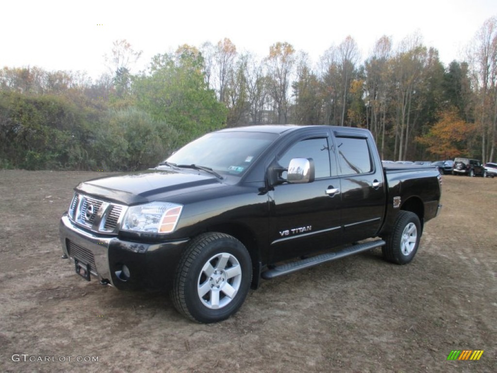 Galaxy Black 2007 Nissan Titan LE Crew Cab 4x4 Exterior Photo #98803615