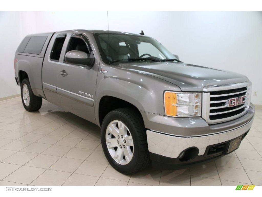 2008 Sierra 1500 SLE Extended Cab 4x4 - Steel Gray Metallic / Light Titanium photo #1