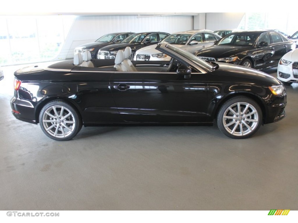 Mythos Black Metallic 2015 Audi A3 2.0 Premium Plus quattro Cabriolet Exterior Photo #98809522