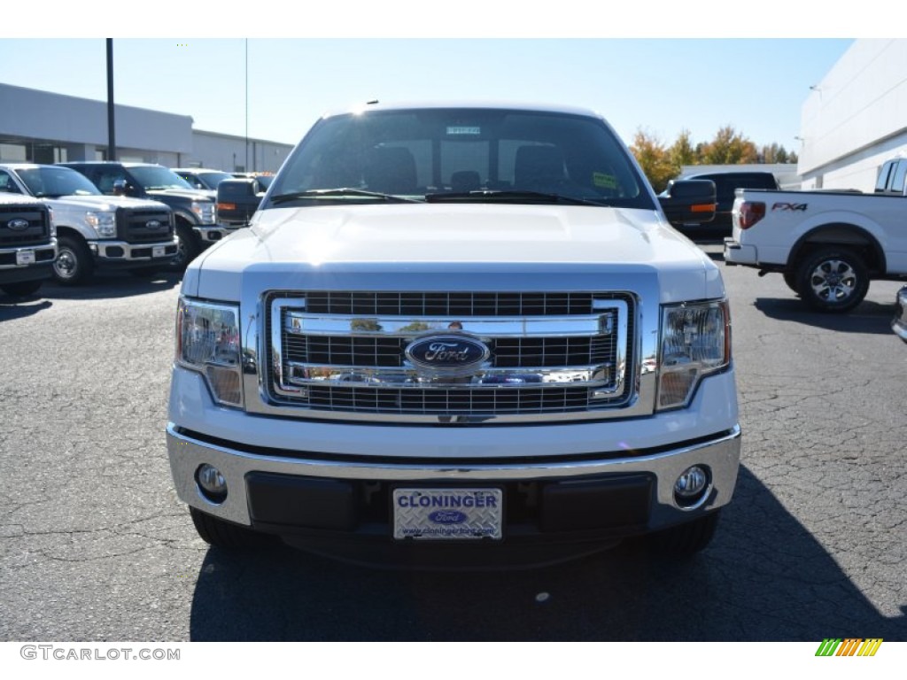 2014 F150 XLT SuperCab - Oxford White / Steel Grey photo #4