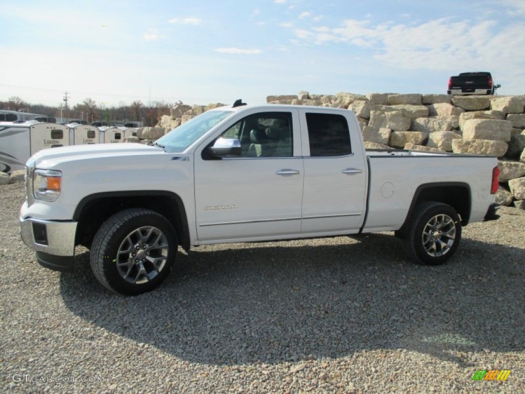 Summit White 2015 GMC Sierra 1500 SLT Double Cab 4x4 Exterior Photo #98811199