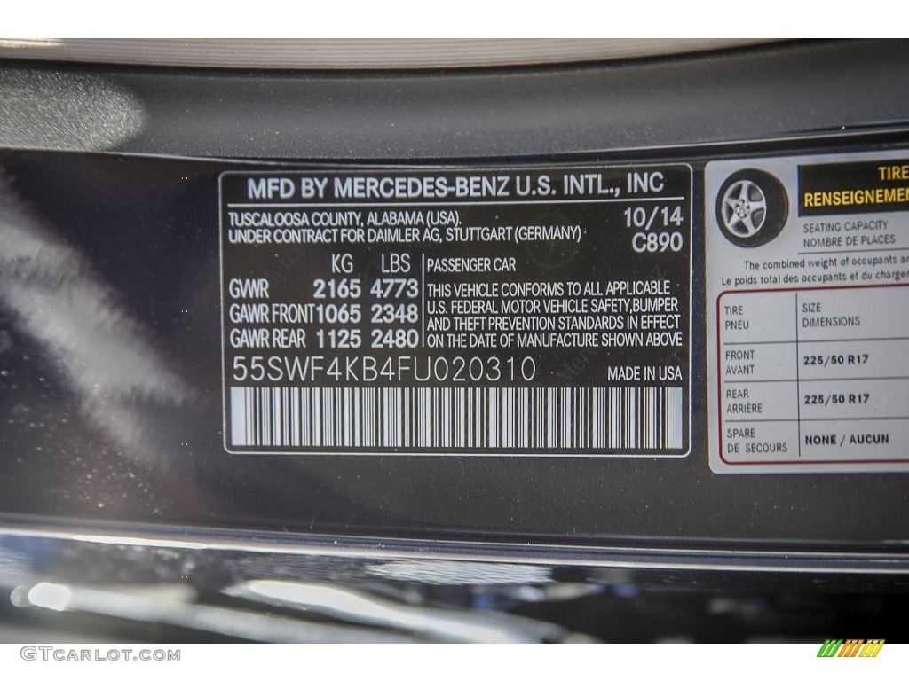 2015 C Color Code 890 for Lunar Blue Metallic Photo #98822350