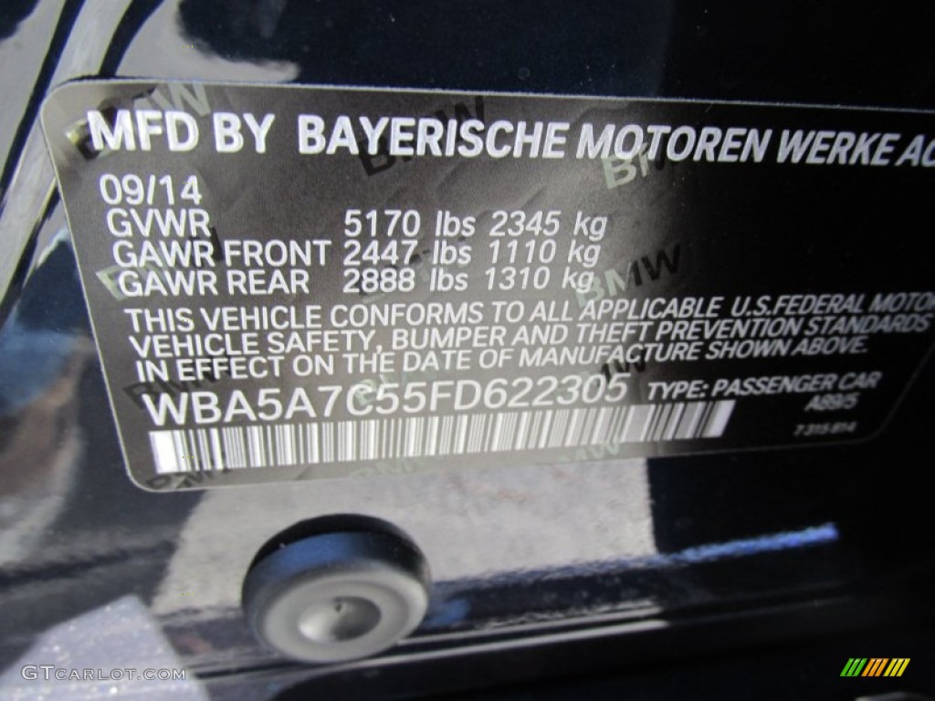 2015 BMW 5 Series 528i xDrive Sedan Color Code Photos