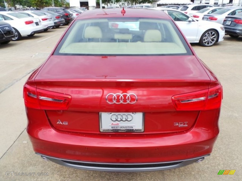 2015 A6 3.0T Premium Plus quattro Sedan - Garnet Red Pearl / Velvet Beige photo #6