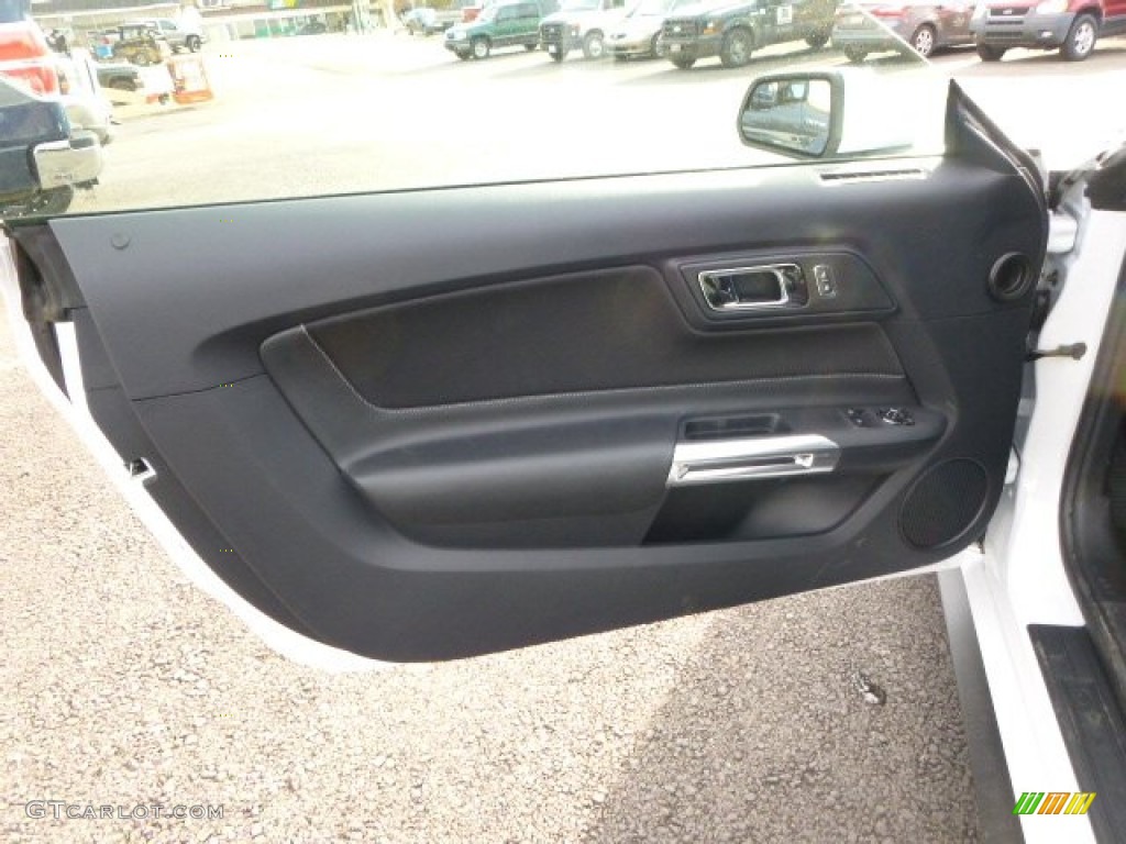 2015 Ford Mustang EcoBoost Coupe Ebony Door Panel Photo #98828623