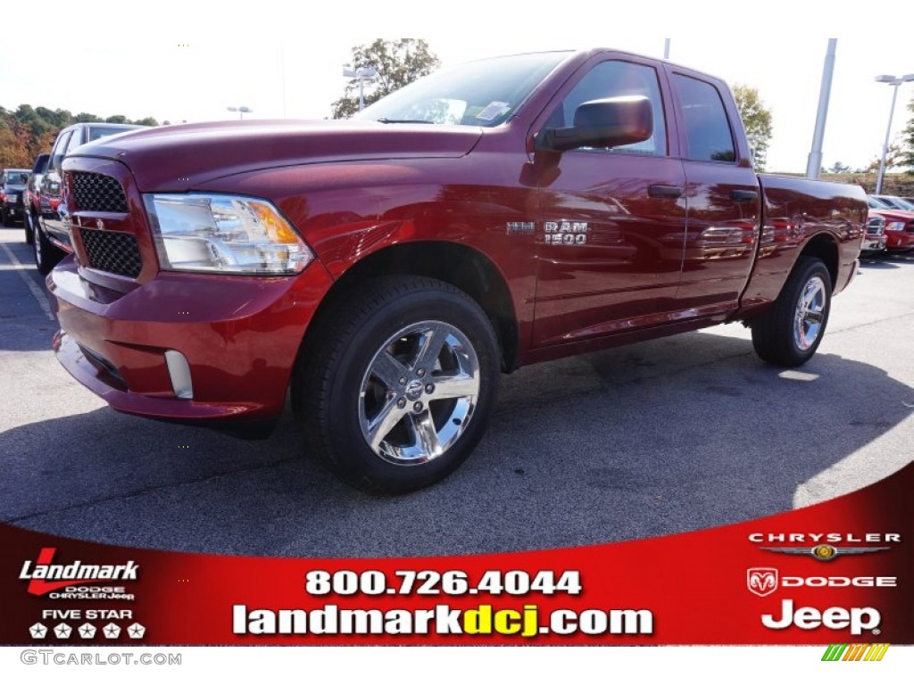 2014 1500 Express Quad Cab - Deep Cherry Red Crystal Pearl / Black/Diesel Gray photo #1