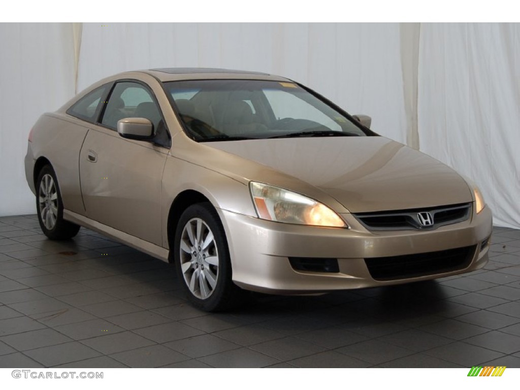 2006 Accord EX V6 Coupe - Desert Mist Metallic / Ivory photo #2