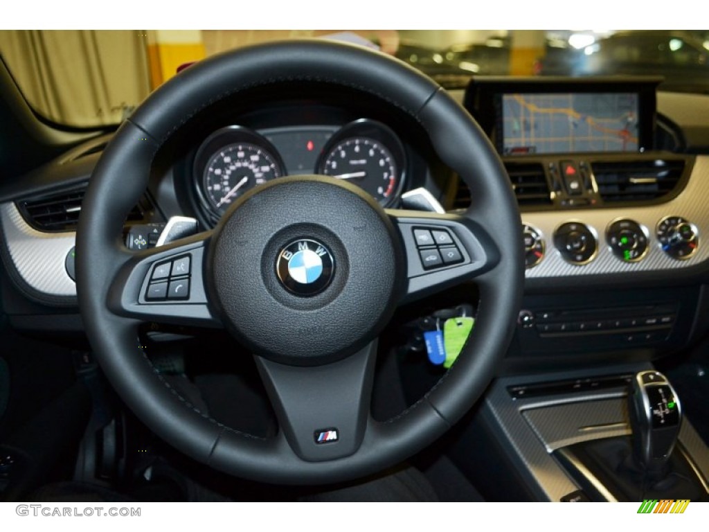2015 BMW Z4 sDrive35i Black Steering Wheel Photo #98837815