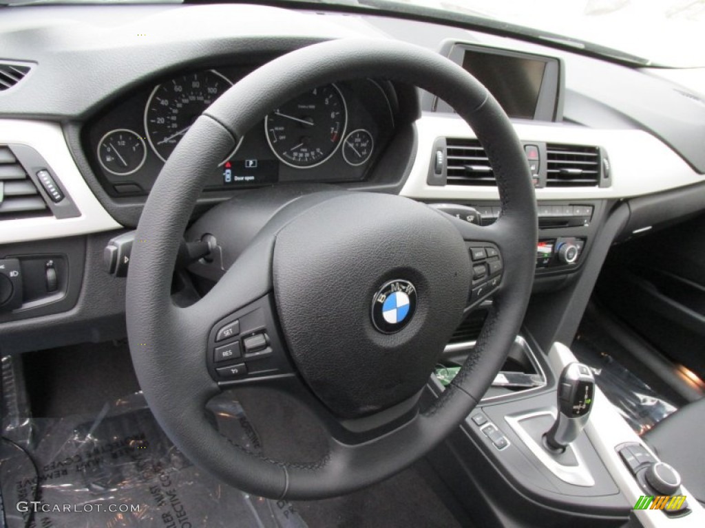 2015 BMW 3 Series 320i xDrive Sedan Black Steering Wheel Photo #98861420