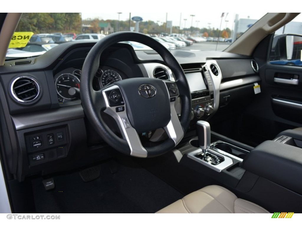 Sand Beige Interior 2015 Toyota Tundra SR5 Double Cab 4x4 Photo #98864705