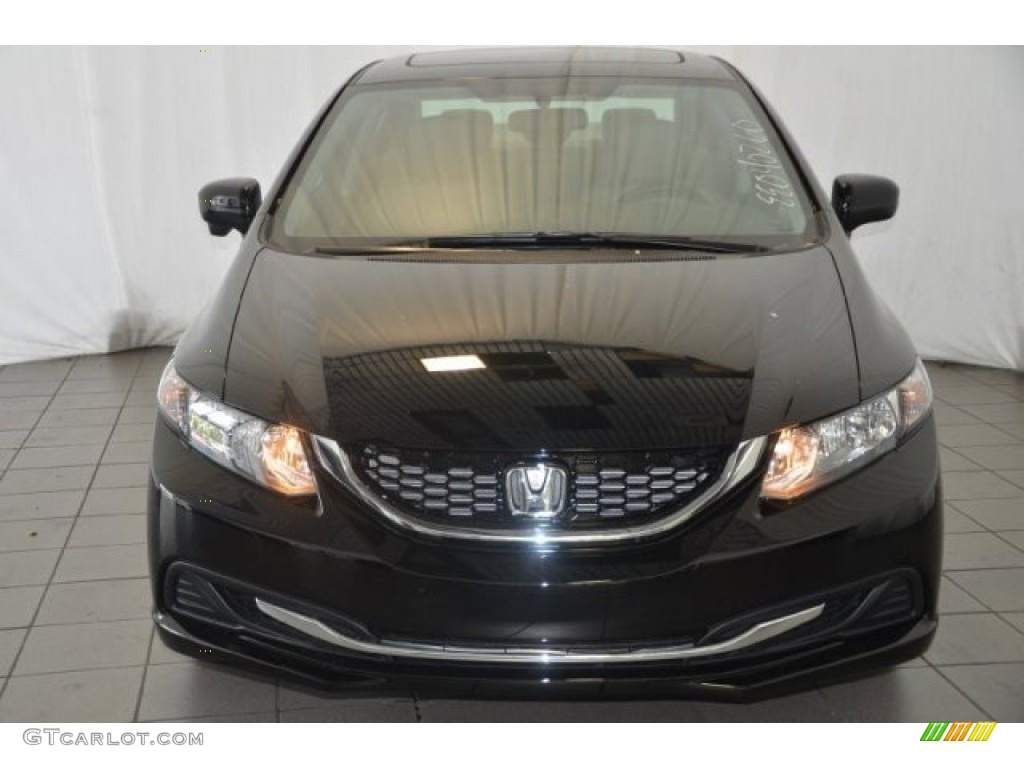 2015 Civic EX Coupe - Crystal Black Pearl / Gray photo #2