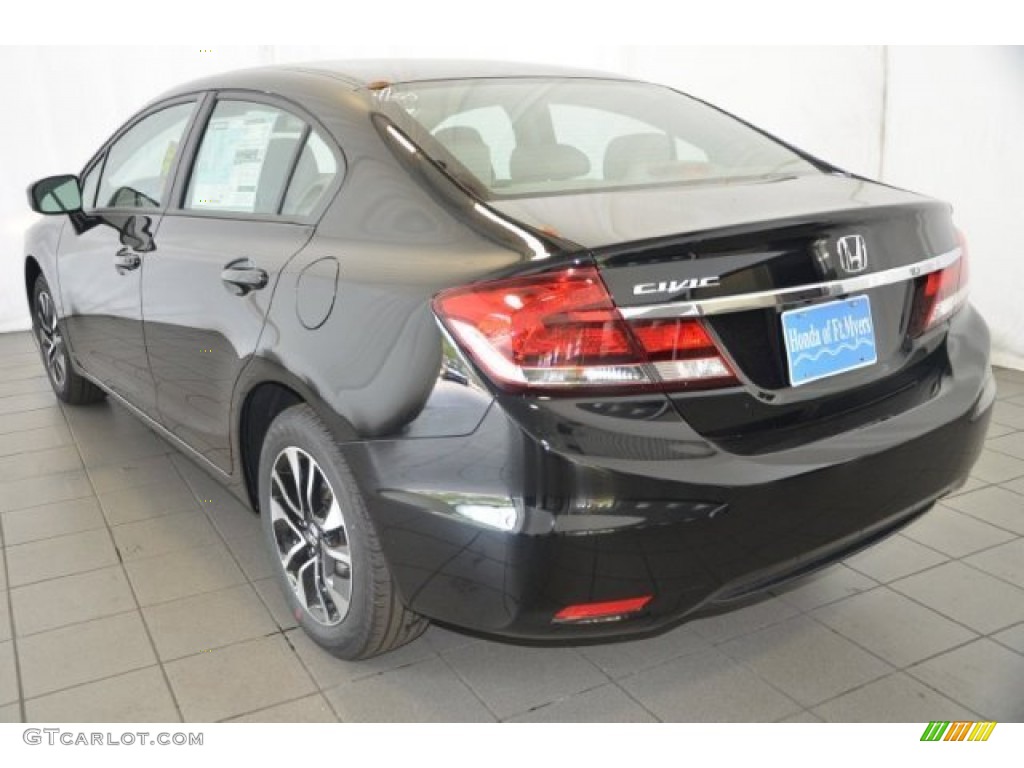 2015 Civic EX Coupe - Crystal Black Pearl / Gray photo #5