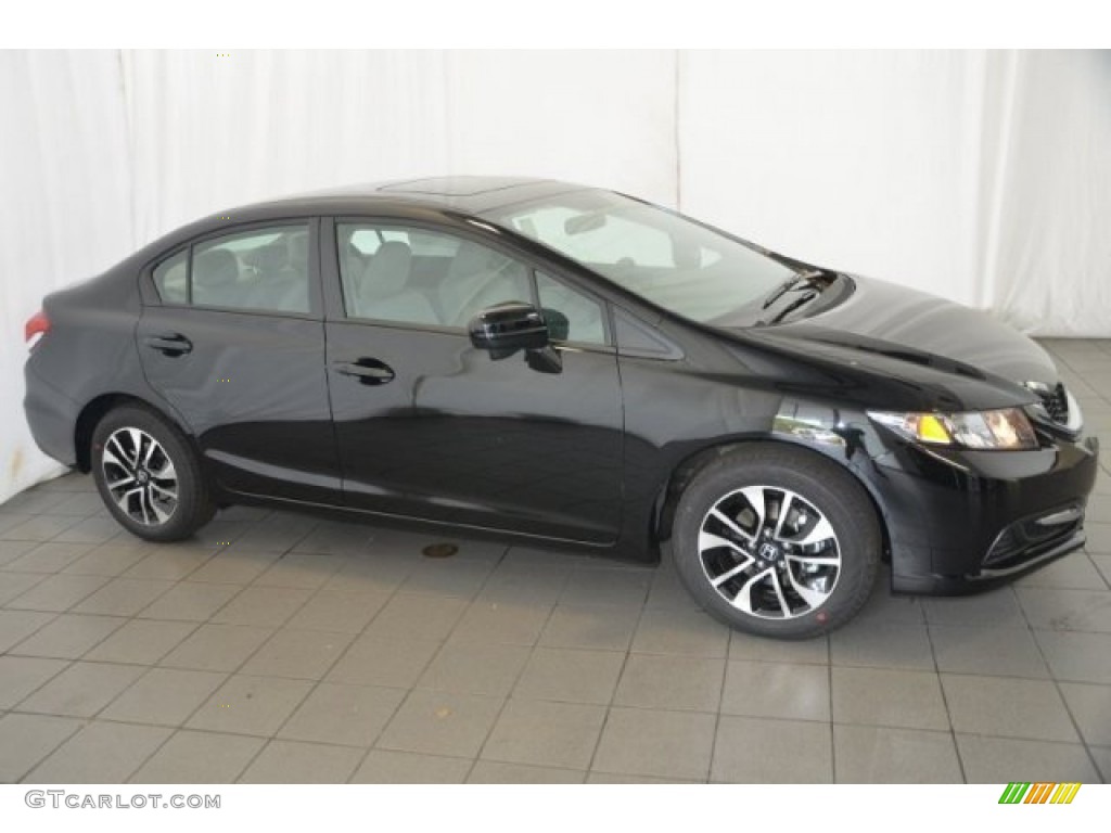 2015 Civic EX Coupe - Crystal Black Pearl / Gray photo #7