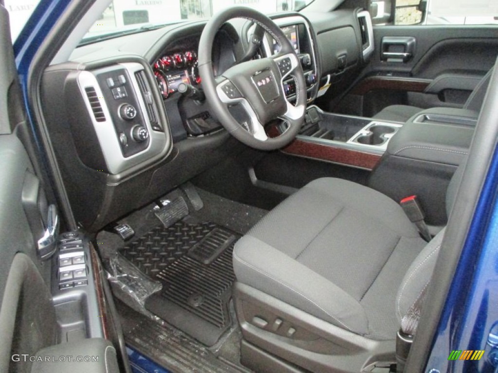 Jet Black Interior 2015 GMC Sierra 1500 SLE Double Cab 4x4 Photo #98877752