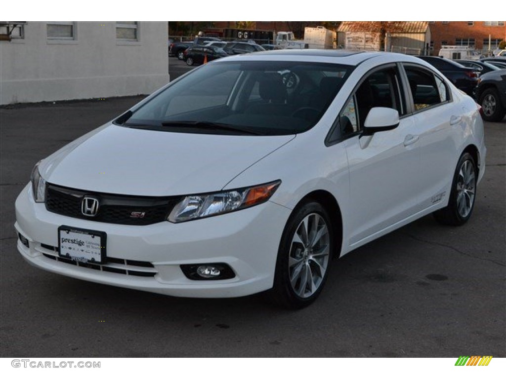 2012 Civic Si Sedan - Taffeta White / Black photo #1