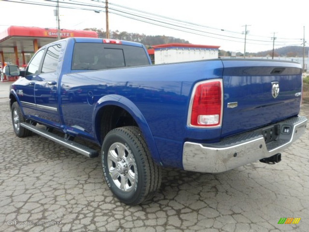 2015 3500 Laramie Crew Cab 4x4 - Blue Streak Pearl / Black photo #3