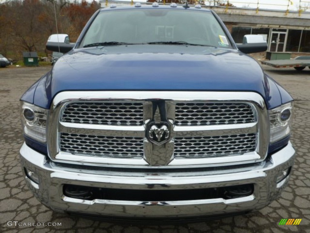 2015 3500 Laramie Crew Cab 4x4 - Blue Streak Pearl / Black photo #9