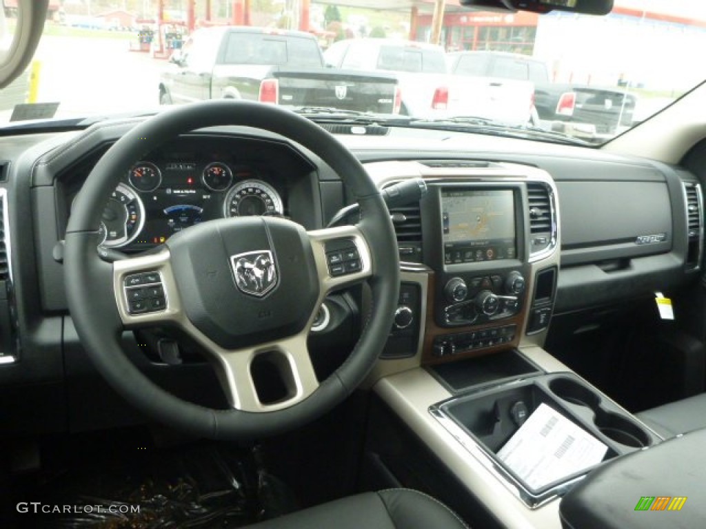 2015 Ram 3500 Laramie Crew Cab 4x4 Black Dashboard Photo #98879747