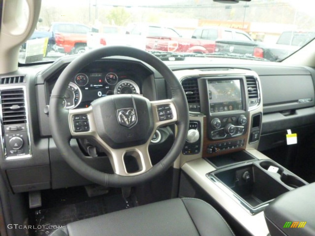 Black Interior 2015 Ram 1500 Laramie Quad Cab 4x4 Photo #98881801