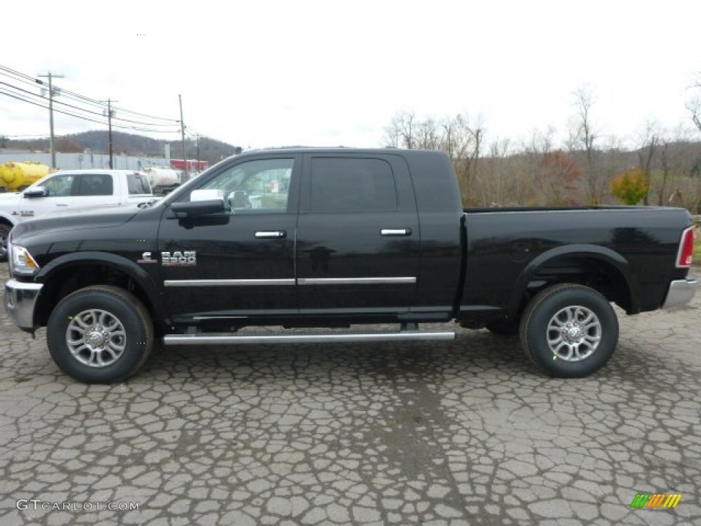 2015 2500 Laramie Mega Cab 4x4 - Black / Black photo #2