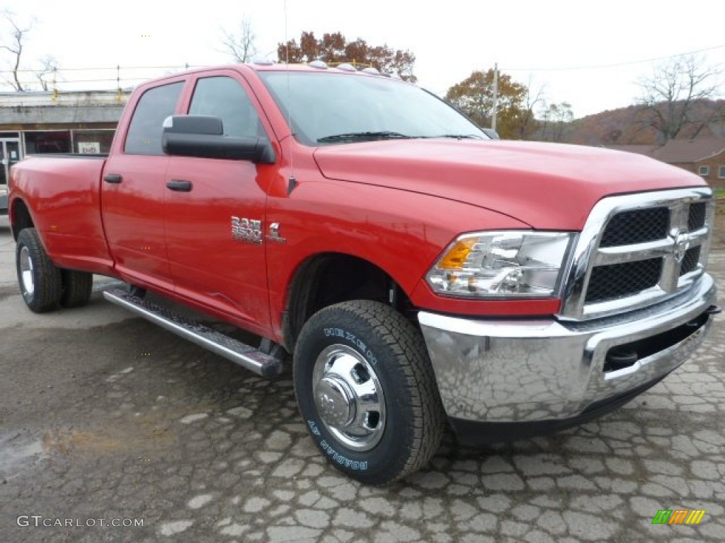Flame Red 2015 Ram 3500 Tradesman Crew Cab 4x4 Dual Rear Wheel Exterior Photo #98884934