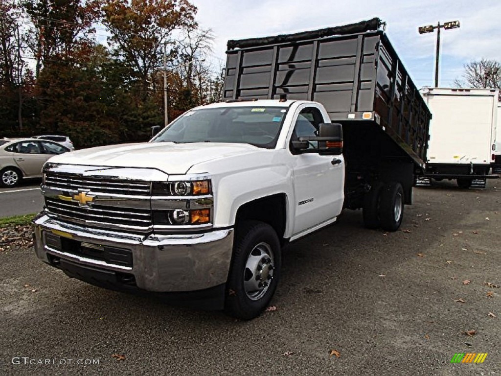 2015 Silverado 3500HD WT Regular Cab 4x4 Dump Truck - Summit White / Jet Black/Dark Ash photo #1