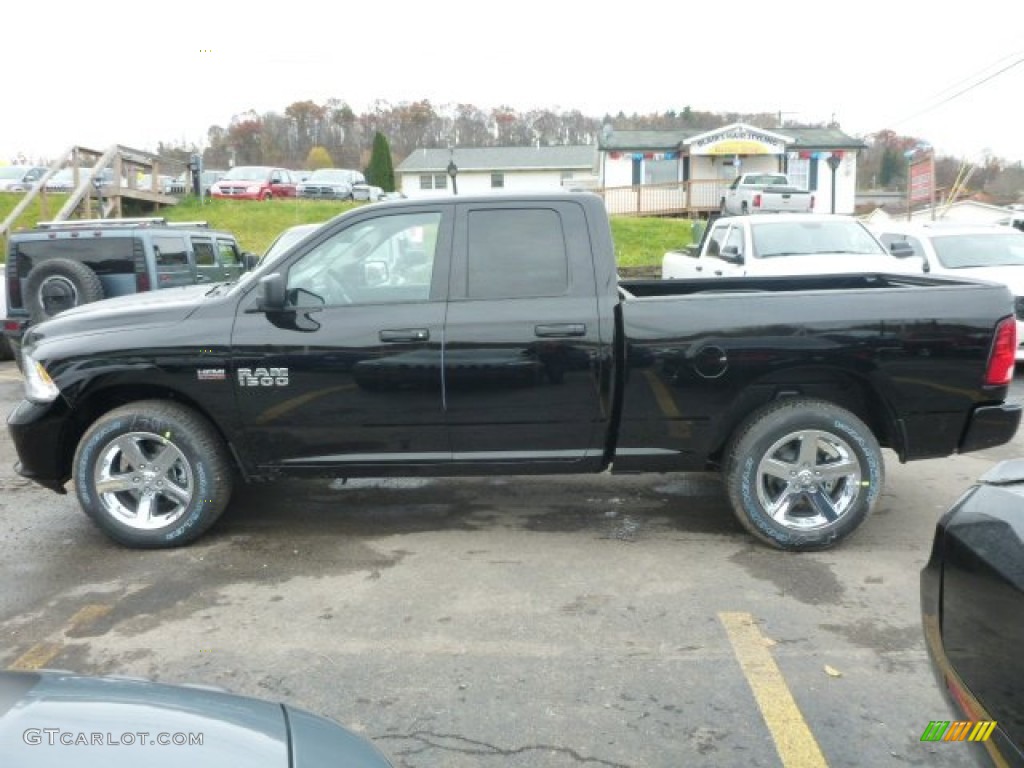 2015 1500 Express Quad Cab 4x4 - Black / Black/Diesel Gray photo #2