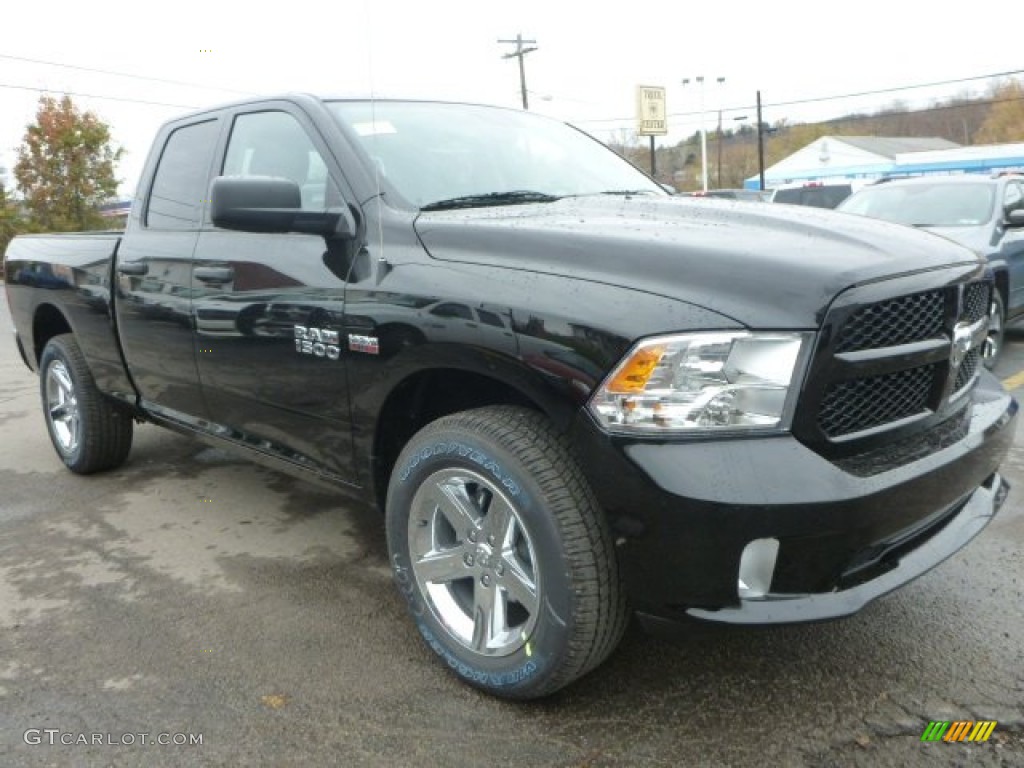 2015 1500 Express Quad Cab 4x4 - Black / Black/Diesel Gray photo #8