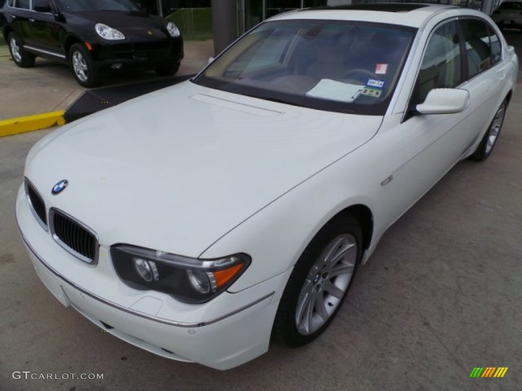 2003 7 Series 745Li Sedan - Alpine White / Dark Beige/Beige III photo #3
