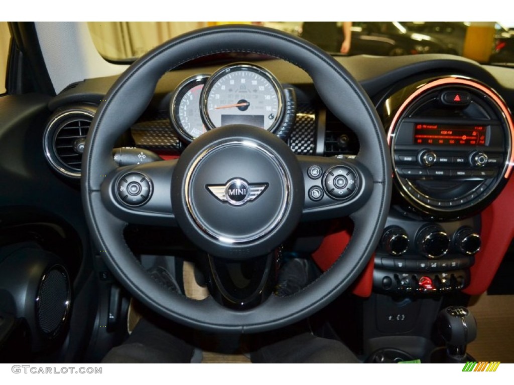 2015 Mini Cooper S Hardtop 2 Door Carbon Black Steering Wheel Photo #98890555