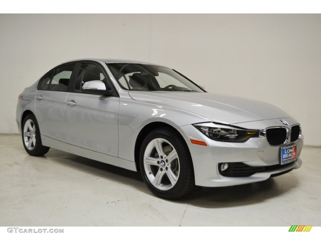 2015 3 Series 320i Sedan - Glacier Silver Metallic / Black photo #2