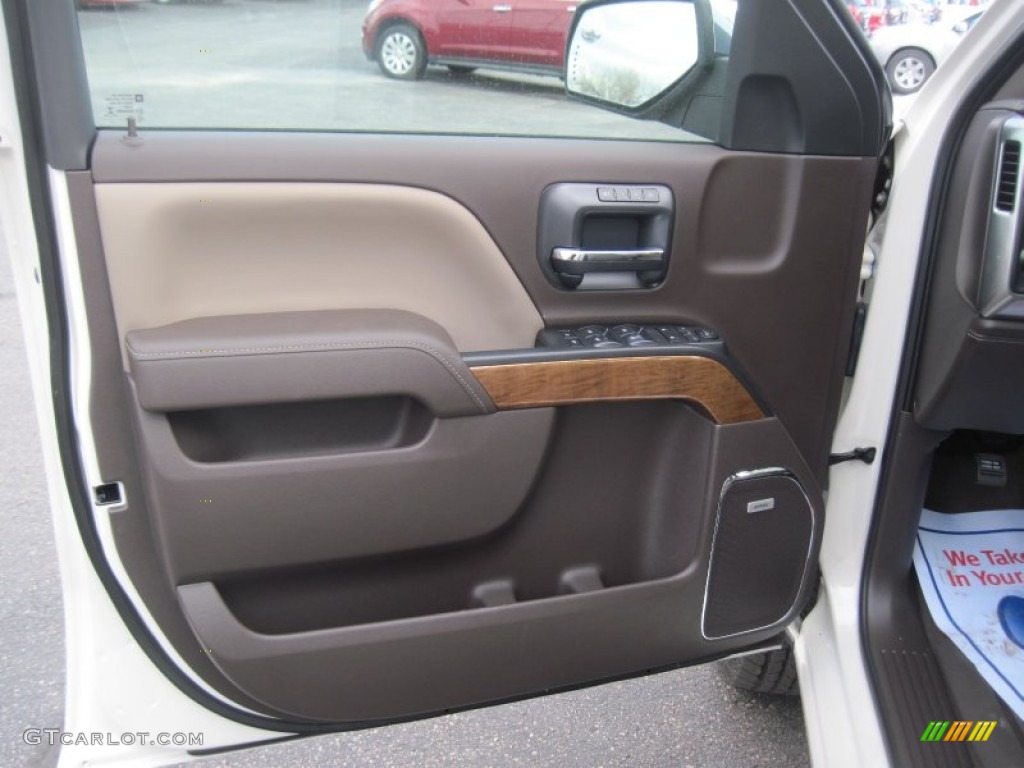 2015 Chevrolet Silverado 1500 LTZ Crew Cab 4x4 Cocoa/Dune Door Panel Photo #98893921