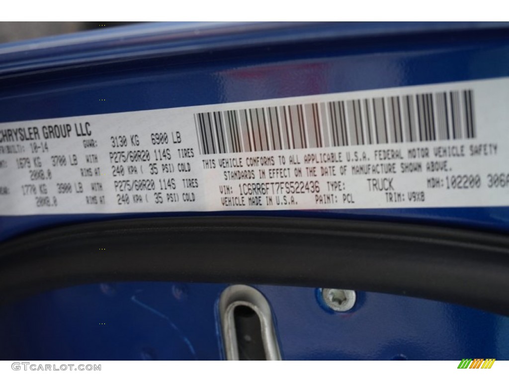 2015 1500 Color Code PCL for Blue Streak Pearl Photo #98895901