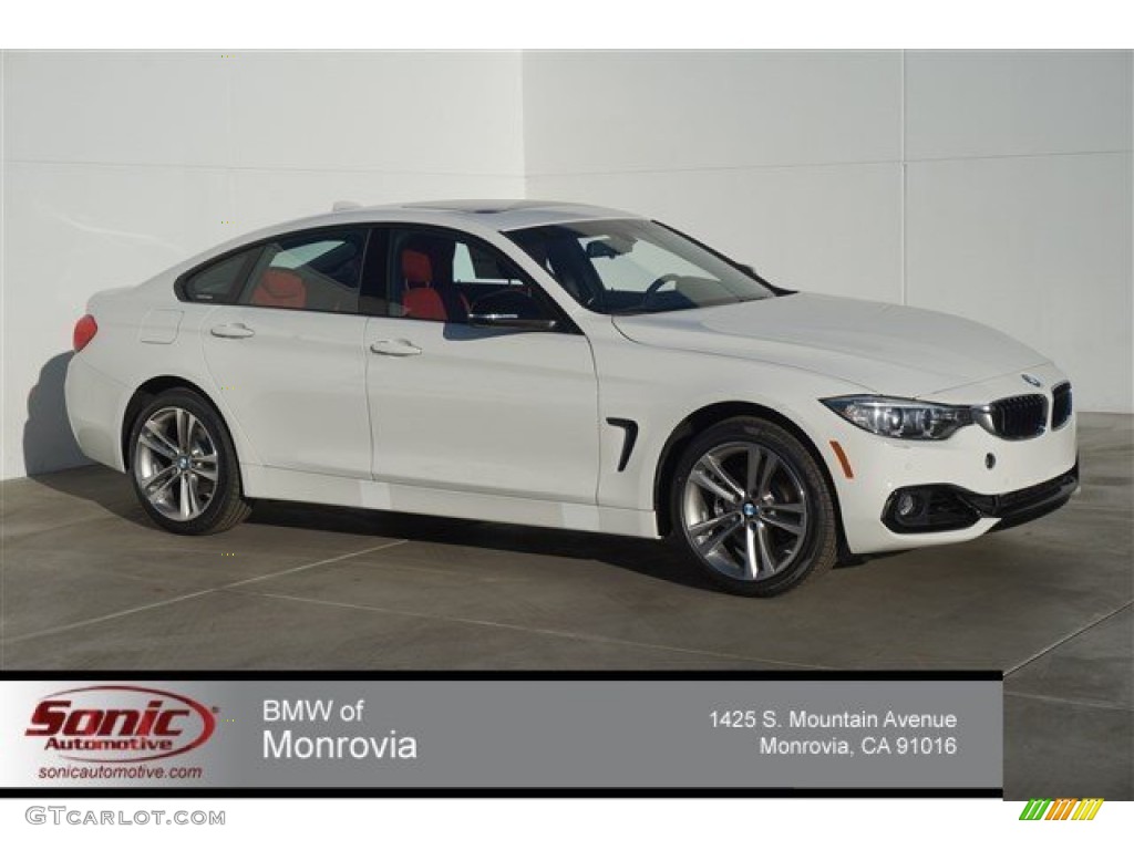 2015 4 Series 428i Gran Coupe - Alpine White / Coral Red/Black Highlight photo #1