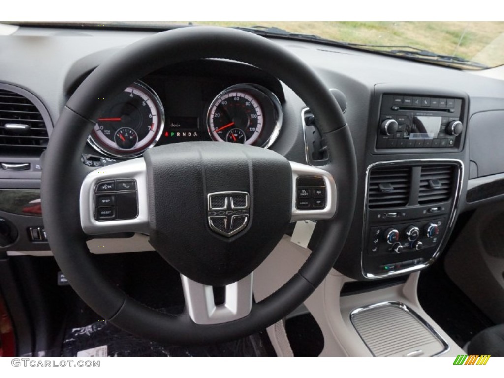 2015 Dodge Grand Caravan SXT Black/Light Graystone Steering Wheel Photo #98898256