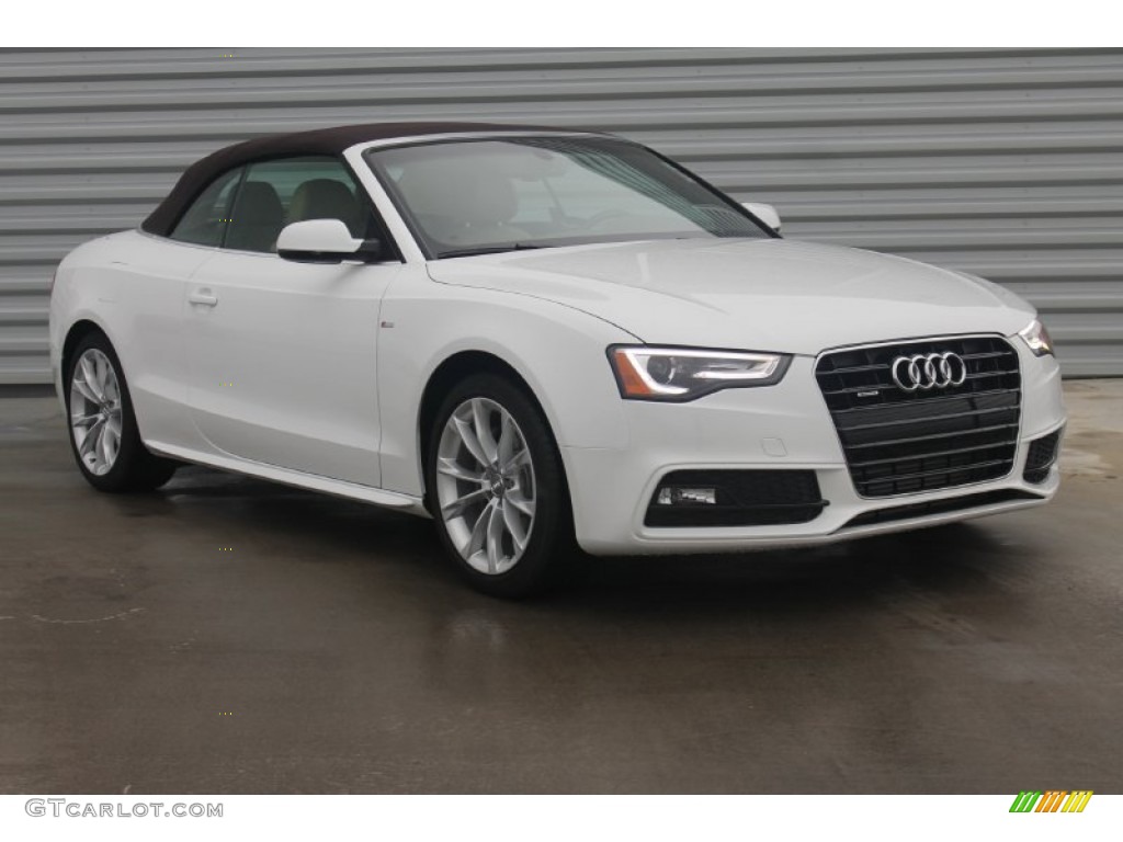 2014 A5 2.0T quattro Cabriolet - Ibis White / Velvet Beige photo #3