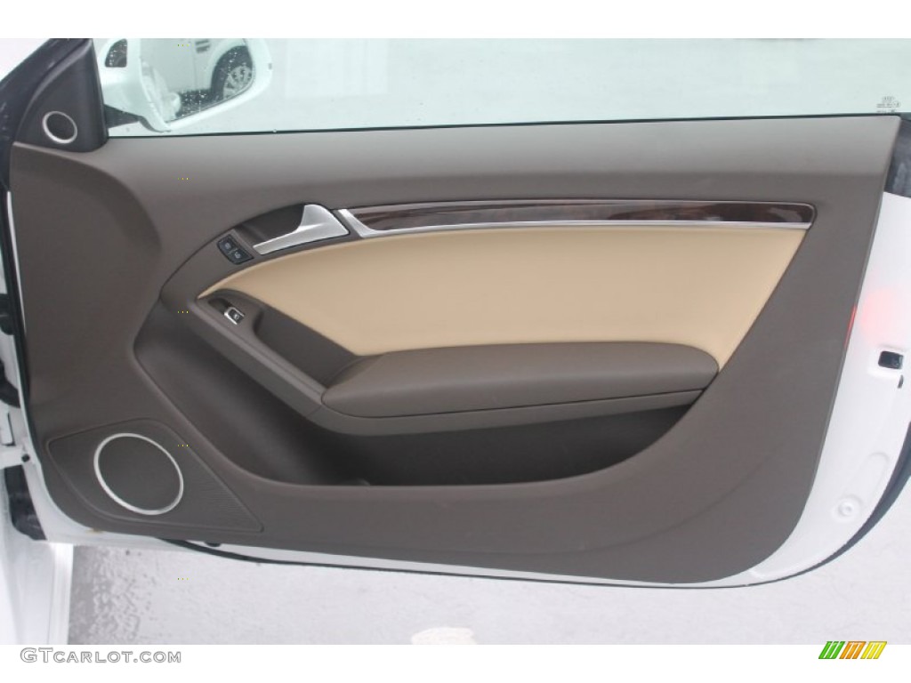 2014 Audi A5 2.0T quattro Cabriolet Velvet Beige Door Panel Photo #98900332