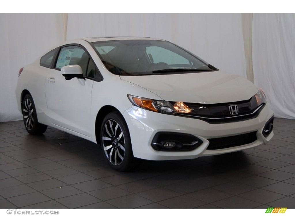 2015 Civic EX-L Coupe - Taffeta White / Gray photo #2