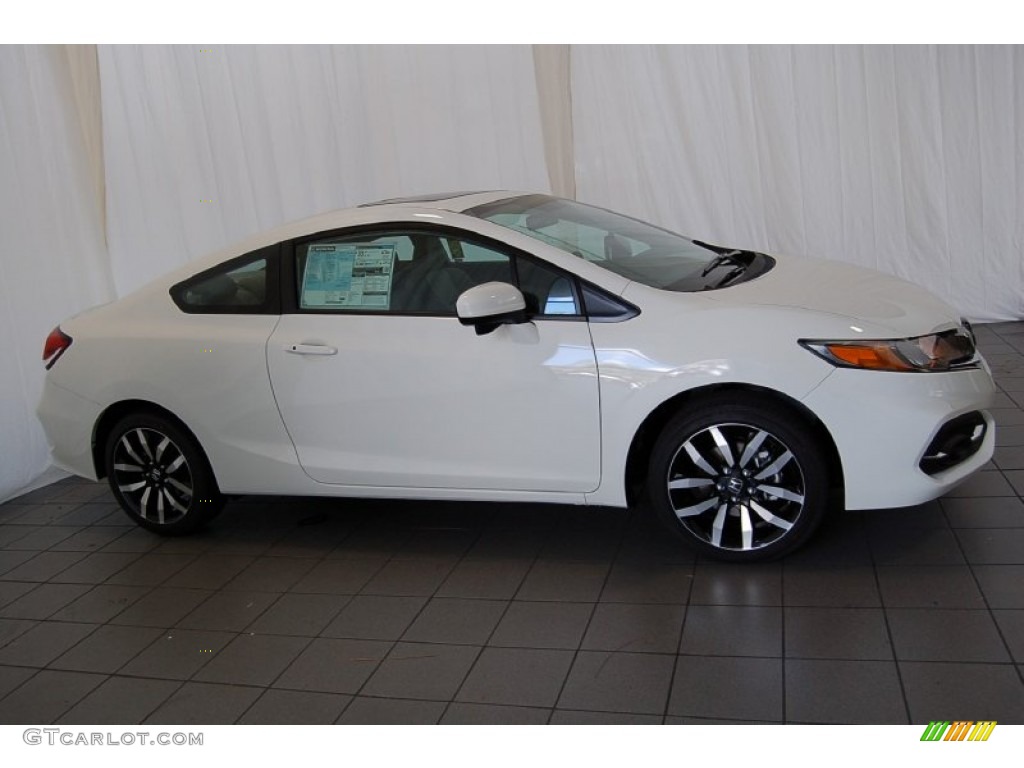 2015 Civic EX-L Coupe - Taffeta White / Gray photo #5