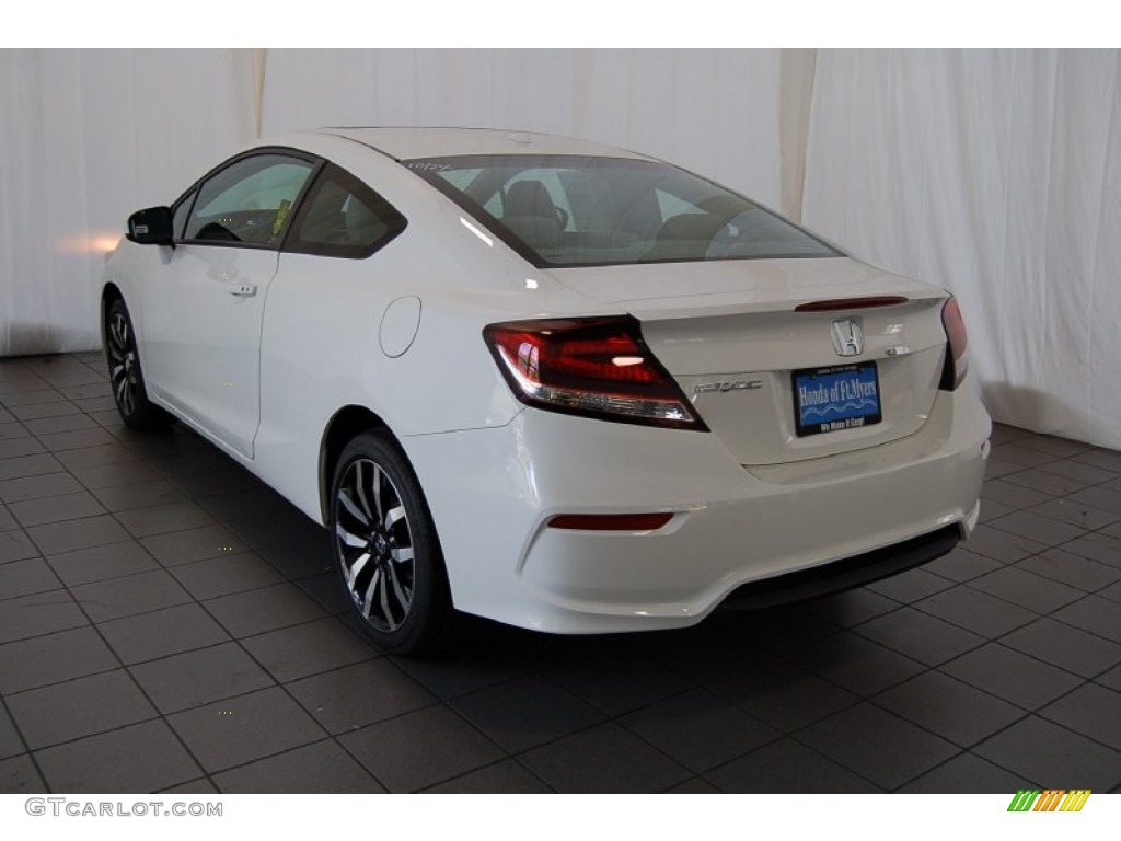 2015 Civic EX-L Coupe - Taffeta White / Gray photo #9