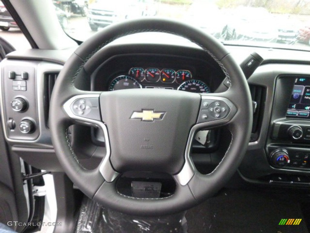 2015 Chevrolet Silverado 1500 LT Crew Cab 4x4 Jet Black Steering Wheel Photo #98903988
