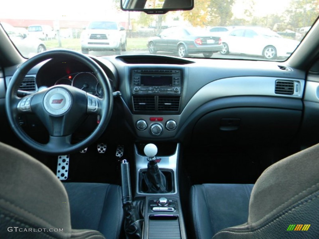 2008 Subaru Impreza WRX STi Carbon Black/Graphite Gray Alcantara Dashboard Photo #98904988