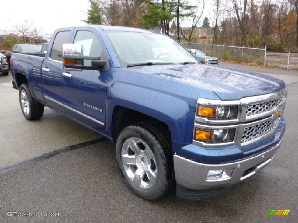 Deep Ocean Blue Metallic 2015 Chevrolet Silverado 1500 LTZ Double Cab 4x4 Exterior Photo #98905400